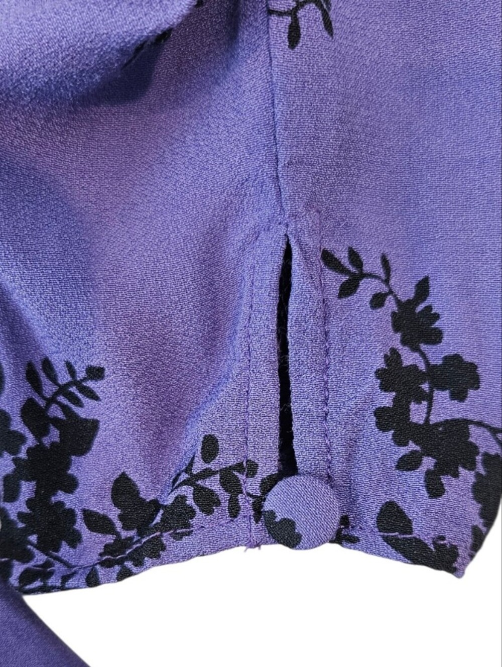 Zara Women's Small Purple & Black  Floral Mini Dress With Ruffle Hem - Picture 7 of 16